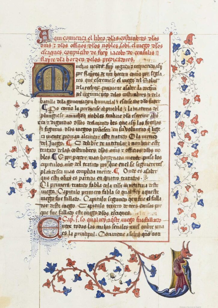 libro de las costumbres de los hombres BNE RES 299, f. 1r