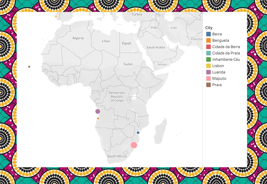 Map of Luso-African Literary Publishers by City